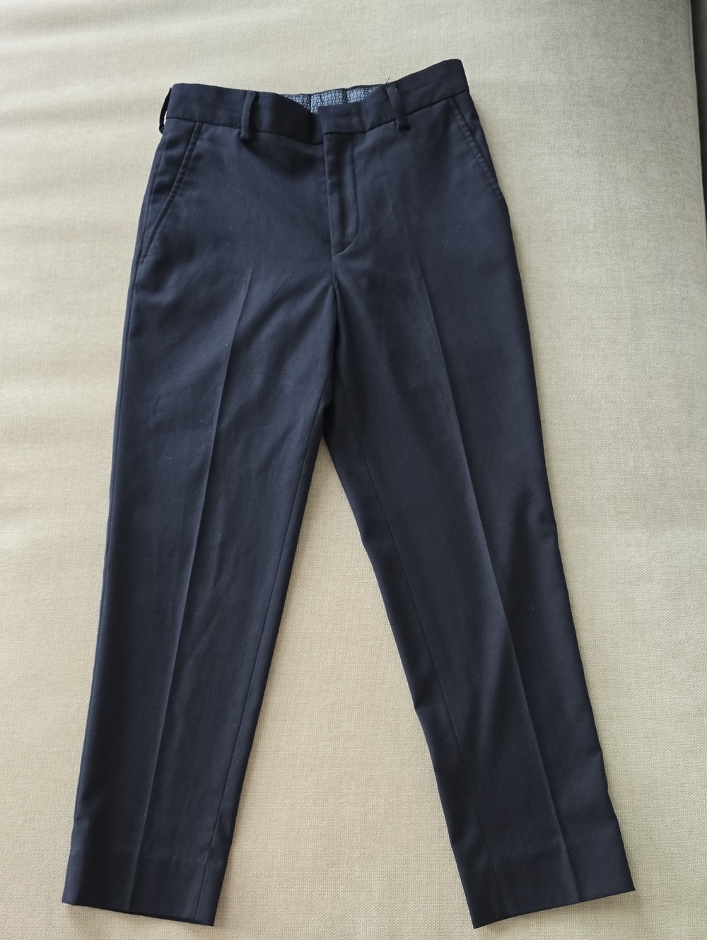 Ralph Lauren Navy Flat-Front Dress Pants